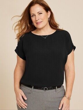 Maurices Plus Size Delton Zipper Back Blouse